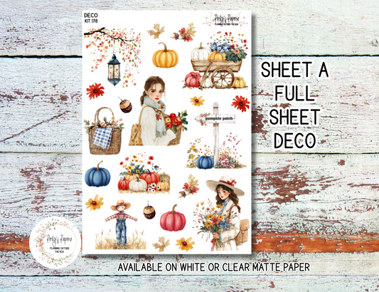 Autumn Whispers Sheets # 178 – Bright Fall Florals Pumpins and Leaves Micro Kit