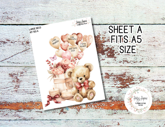 Transparent Extra Large, Jumbo Deco Planner Sticker For Your Overview Pages, Blank Daily Pages or Journal Page Love Kit 153