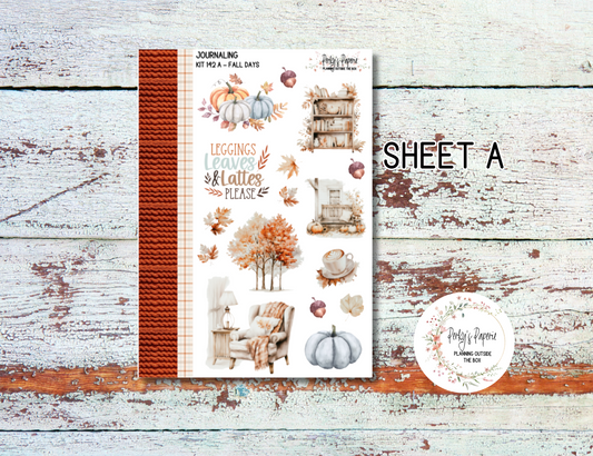 Fall Days Journaling Sticker Kit 142, Planner Stickers, Anytime Plans, Hobonichi, Take a Note, EC, HP and Hemlock & Oak