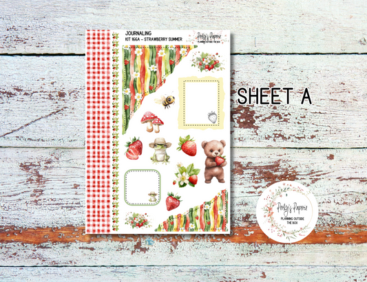 Strawberry Summer Journal, Scrapbook, Daily Planner Sticker Kit 166, Weekly and Daily Journaling Kit, (Copy)