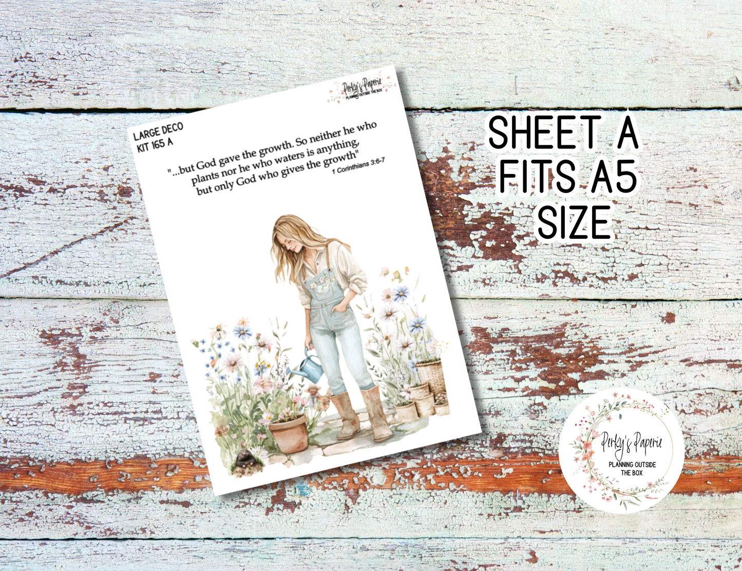 Transparent Extra Large, Jumbo Deco Planner Sticker For Your Overview Pages, Blank Daily Pages or Journal Page Summer Flower Garden Kit 165