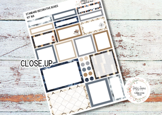 Seaside Lighthouse Decorative Planner Boxes in Standard 1.5" Kit 168 for Functional and Decorative Planning. Fits Most Standard Size Planner