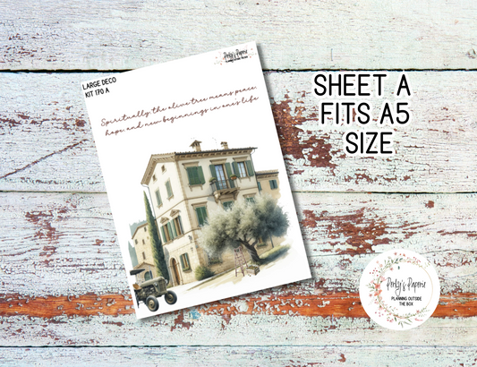 Olive Harvest in Tuscany Fall Transparent Extra Large, Jumbo Deco Planner Sticker For Your Overview Pages, Blank Daily Pages or Journal Page 170