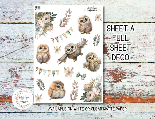Fall Owls Sheets # 177 – Autumn Cute Animal Planner Stickers Micro Kit