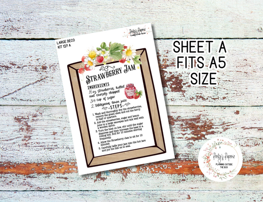 Transparent Extra Large, Jumbo Deco Planner Sticker For Your Overview Page, Blank Daily Pages or Page, Strawberry Jam Recipe Kit 127