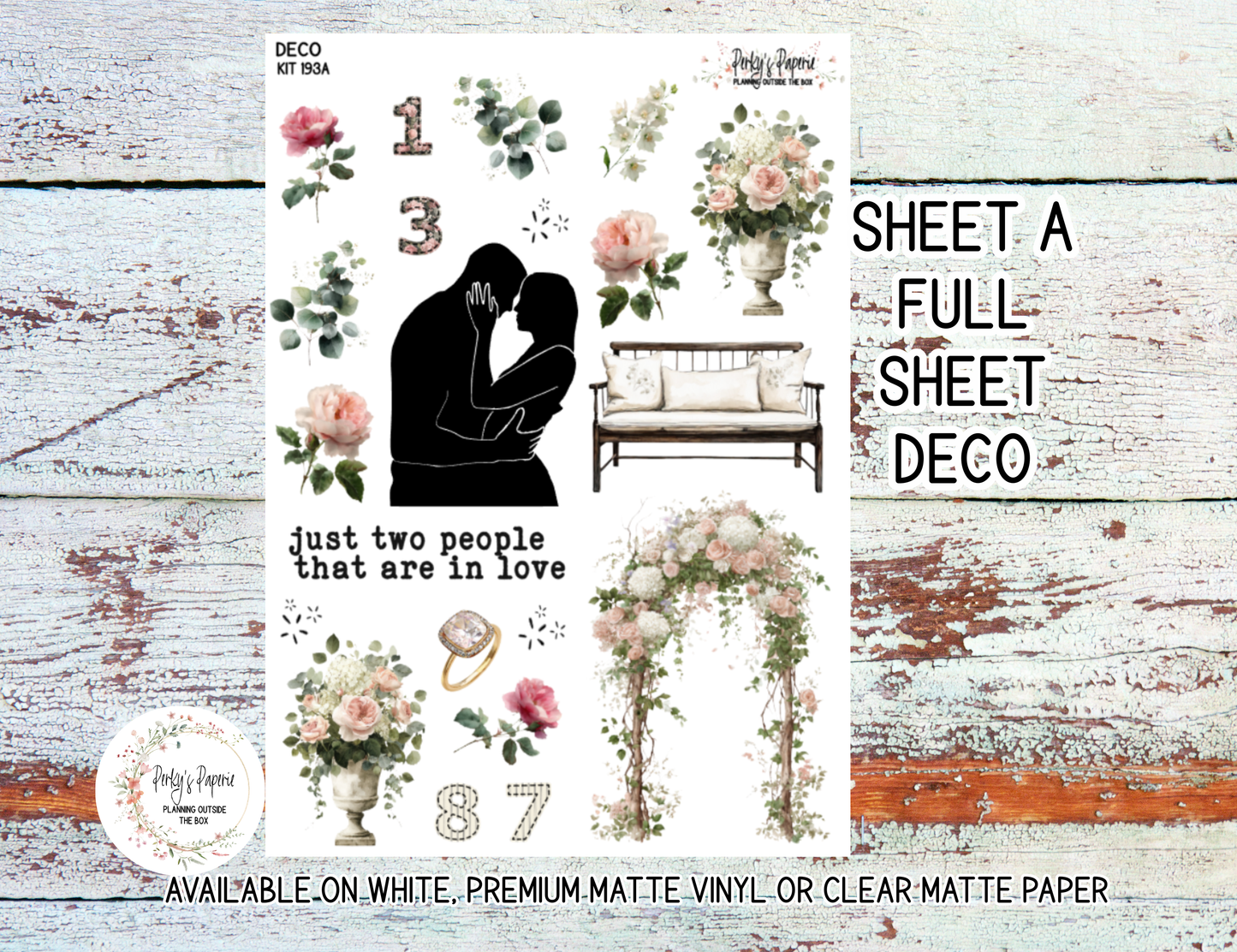 A Swift Engagement Sticker Kit 193 – Romantic Floral Engagement Decoration Stickers with Music and Sports Elements for Planners, Journaling, Scrapbooking & Crafts