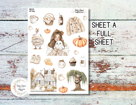 Sweet Halloween Full Sheet Deco Planner Stickers Kit 176, Decorative Planning, Journaling Stickers, Junk Journal, Planner Stickers