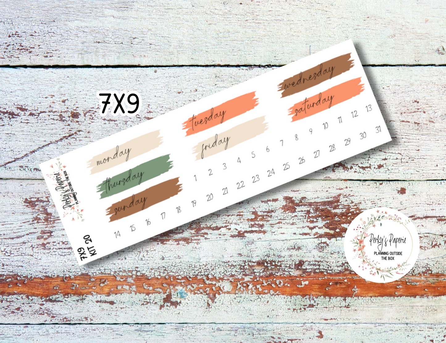 Cozy Fall Brush Stroke Mixed Color Date Covers Colorful Planner Stickers for Various Planners Kit 20, Days of the Week Date Cover, Redate Stickers