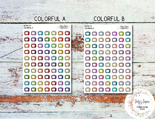 Retro Television Icon Planner Sticker, TV Show Tracker, Currently Stickers, Movie Tracking, Doodle Sticker, TV, Watching, Currently Watching