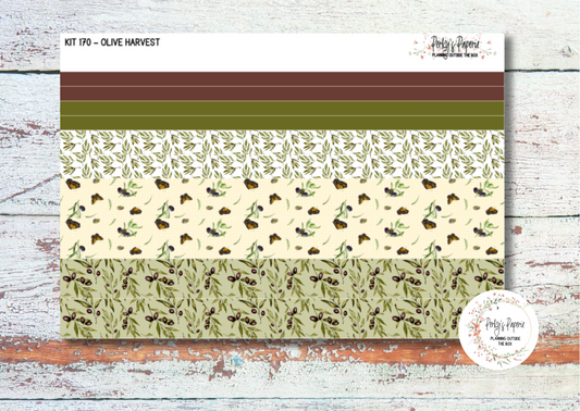 Olive Harvest in Tuscany Fall Weekly Washi Sticker Sheet 170, Functional and Decorative Stickers, Planner Stickers