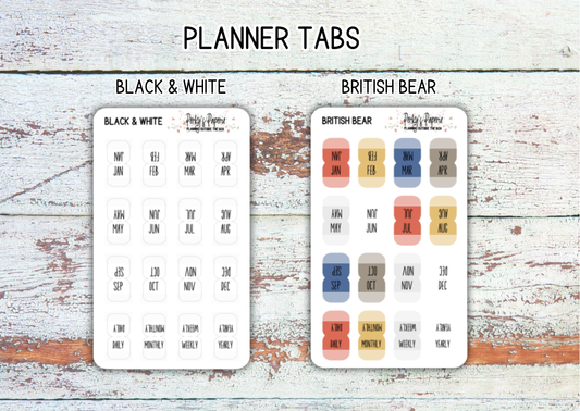 Mini Monthly Planner Tabs Font for Hobonichi Cousin, Hobonichi Weeks, Journals and more For Your Planner Set Up