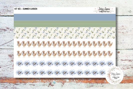 Weekly Washi Sticker Sheet 165, Summer Flower Garden, Summer and Spring Functional and Decorative Stickers, Planner Stickers
