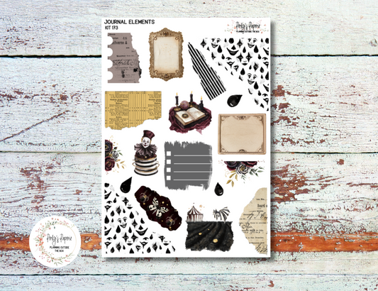 Sinister Carnival Journal Elements Kit #173 | Halloween Planner Stickers