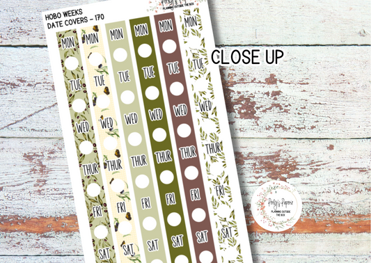 Olive Harvest in Tuscany Fall Hobonichi Weeks Date Cover Planner Stickers Kit 170, Weekly Planning, Date Strips, Colorful and Patterned