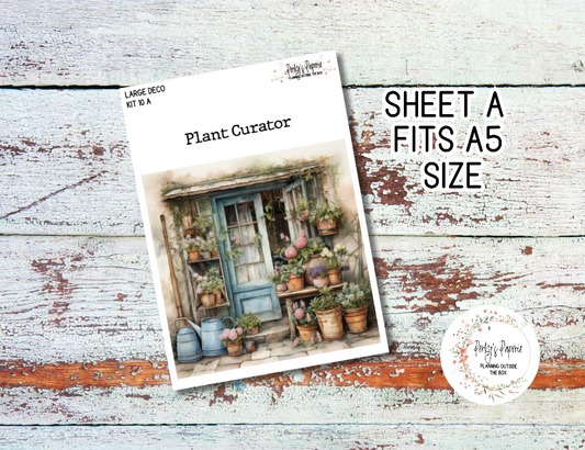Transparent Extra Large, Jumbo Deco Planner Sticker For Your Overview Pages, Blank Daily Pages or Journal Plant Addiction Kit 10