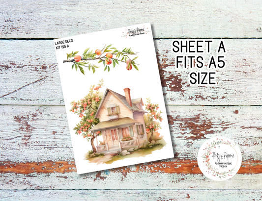 Transparent Extra Large, Jumbo Deco Planner Sticker For Your Overview Page, Blank Daily Page or Journal Page, Sweet As A Peach Kit 125