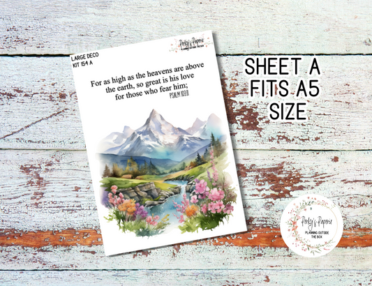 Transparent Extra Large, Jumbo Deco Planner Sticker For Your Overview Pages, Blank Daily Pages or Journal Page Creative Hearts Kit 154