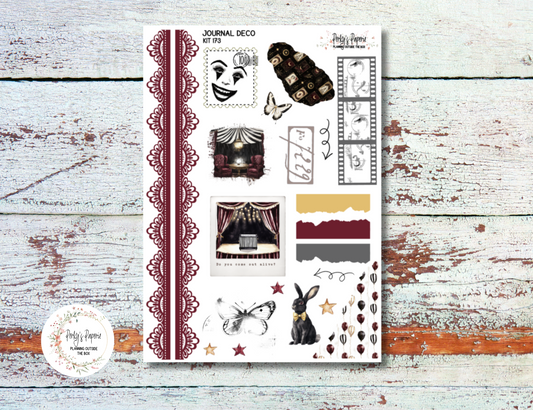 Sinister Carnival Journal Deco Sticker Sheet – Kit #173 | Aesthetic Planner Stickers | Fits All Planners