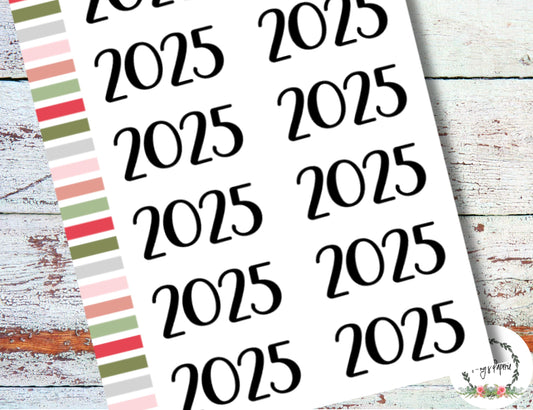 2025 Year Script Planner Stickers