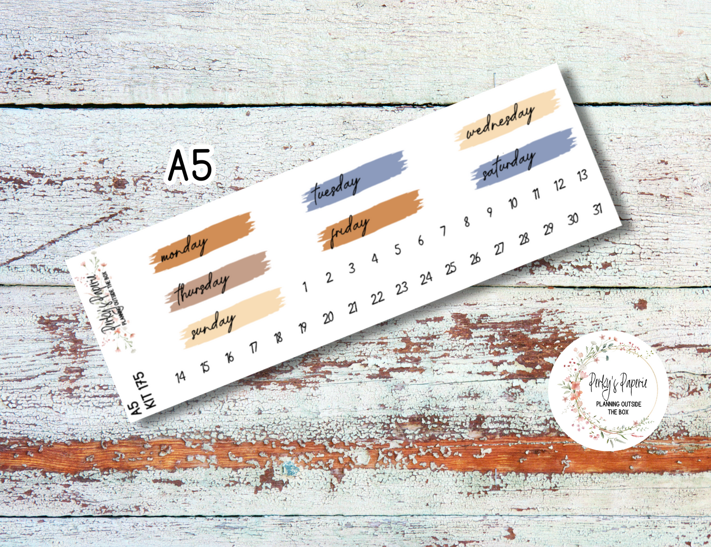 Autumn at Foxbury Manor Brush Stroke Mixed Color Date Covers Colorful Planner Stickers for Various Planners Kit 175, Days of the Week Date Cover, Redate Stickers