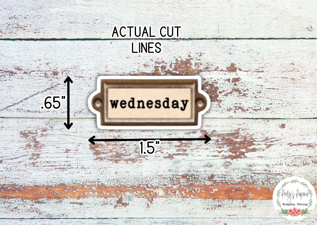 Library Date Headers, Days of the Week Planner Stickers, Planner Date Stickers, Date Headers, Planner Redate, Undated Journal Stickers