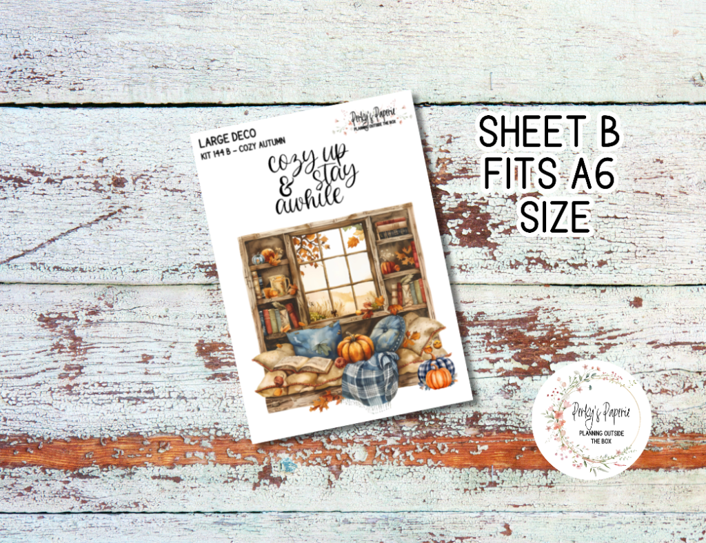 Transparent Extra Large, Jumbo Deco Planner Sticker For Your Overview Pages, Blank Daily Pages or Journal Page Cozy Fall Kit 144