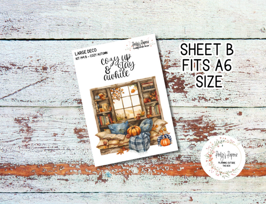 Transparent Extra Large, Jumbo Deco Planner Sticker For Your Overview Pages, Blank Daily Pages or Journal Page Cozy Fall Kit 144