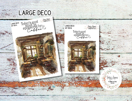 Transparent Extra Large, Jumbo Deco Planner Sticker For Your Overview Pages, Blank Daily Pages or Journal Page Mocha Mousse 159 Coffee Lover