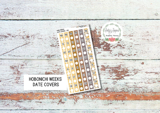 Hobonichi Weeks Date Cover Planner Stickers Kit 132, Honey Bee Fields Weekly Planning, Date Strips, Anytime, Colorful and Patterned
