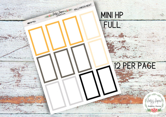Halloween Night Mini HP Vertica Colorful Planner Boxes | Functional Planner Stickers | Budget Boxes | Planner Box Stickers 104