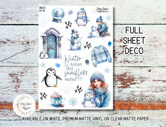 Winter Penguin Sticker Kit #110 | Journaling & Planner Stickers | Cute Arctic Animal Stickers for Scrapbooks, Journals, and Winter Planning