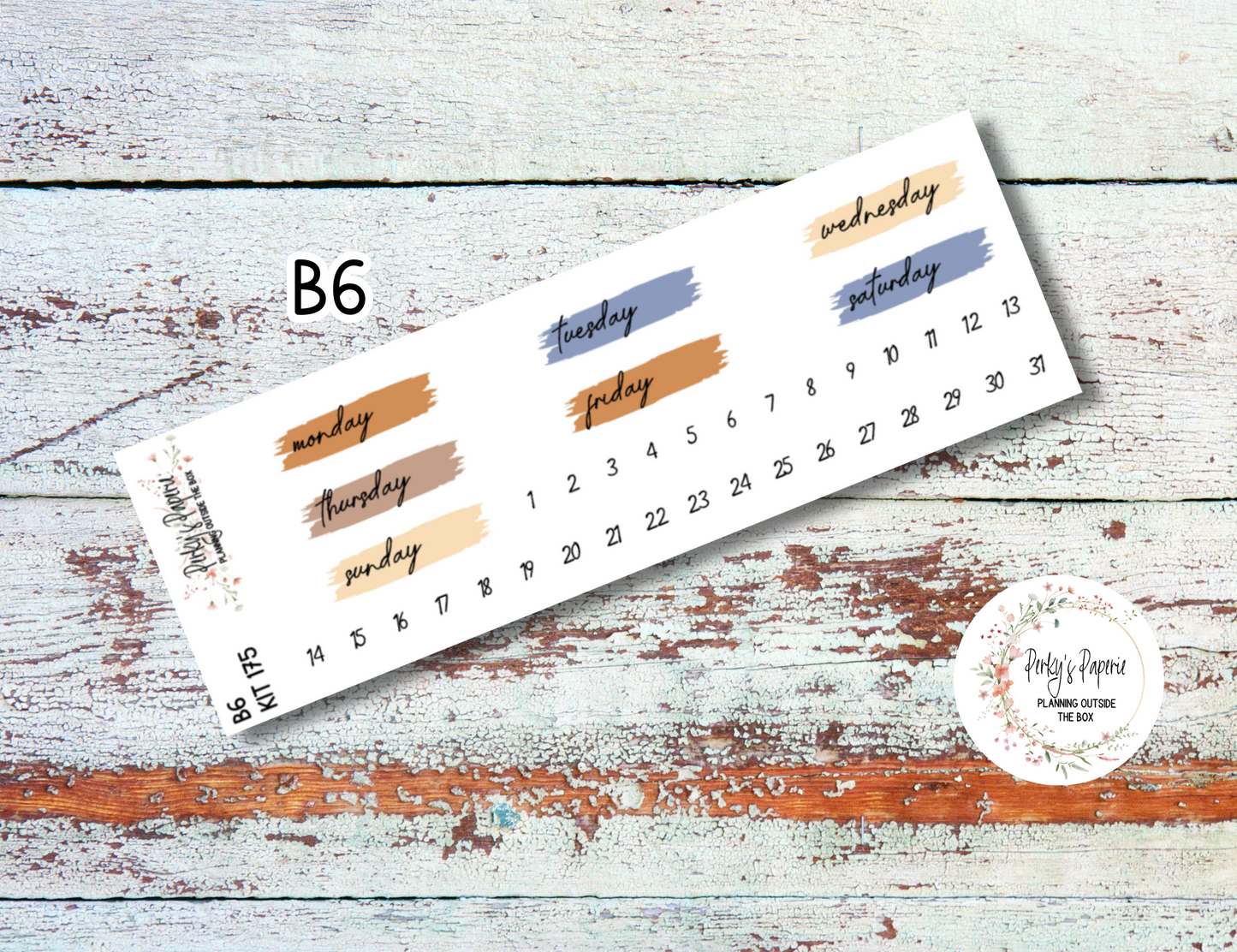 Autumn at Foxbury Manor Brush Stroke Mixed Color Date Covers Colorful Planner Stickers for Various Planners Kit 175, Days of the Week Date Cover, Redate Stickers
