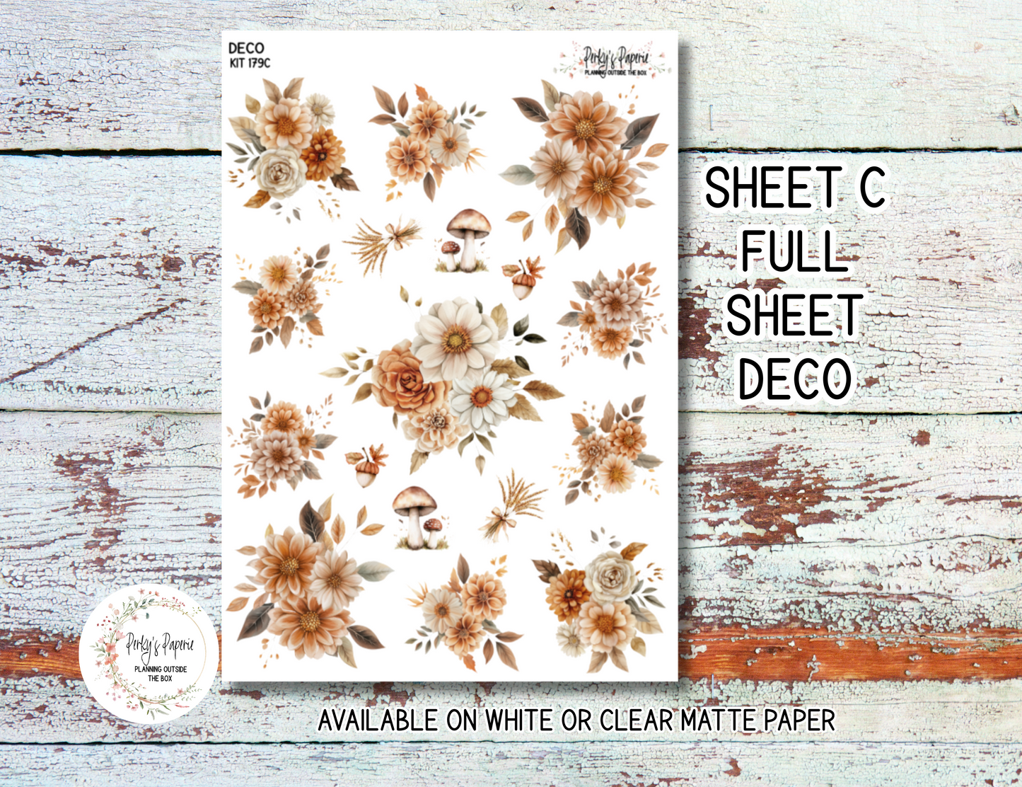 Fall Harvest in Plaid # 179 – Autumn Feels in Orange, Browns and Plaid Planner Stickers Micro Kit