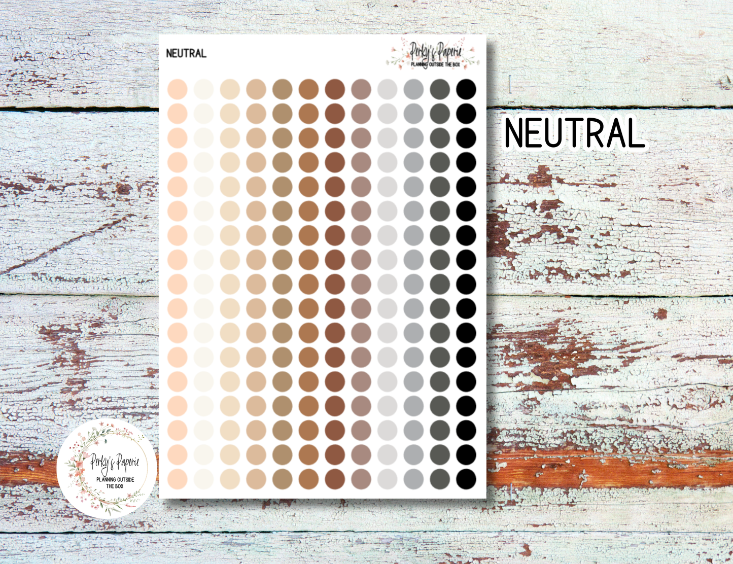 Color Coding Dot Stickers for Planners | 5x7 Functional Planner Stickers | Neutral & Colorful Dots in White or Clear Matte | Teacher, Budget, Organizing Dots