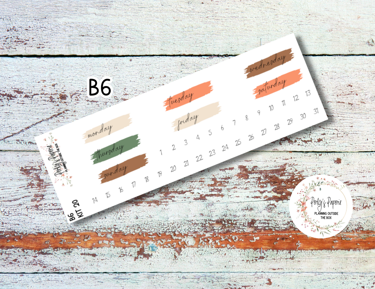 Cozy Fall Brush Stroke Mixed Color Date Covers Colorful Planner Stickers for Various Planners Kit 20, Days of the Week Date Cover, Redate Stickers