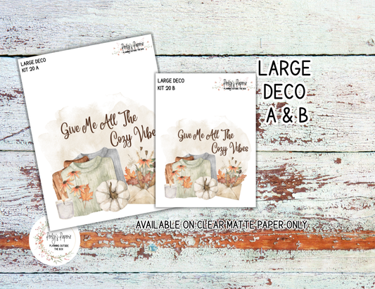 Cozy Fall # 20 – Autumn Cozy Vibes in Orange, Greens and Browns Planner Stickers Micro Kit