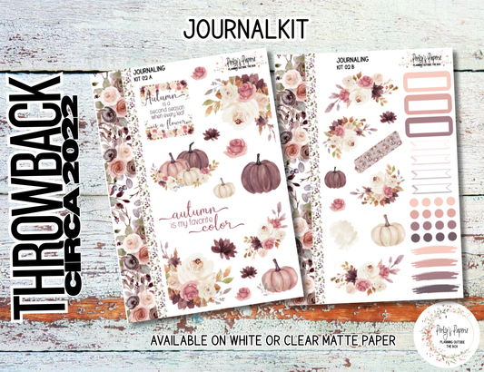Blushing Blooms # 02 – Fall Pink and Purple Roses with Pumpkin Planner Stickers Micro Kit