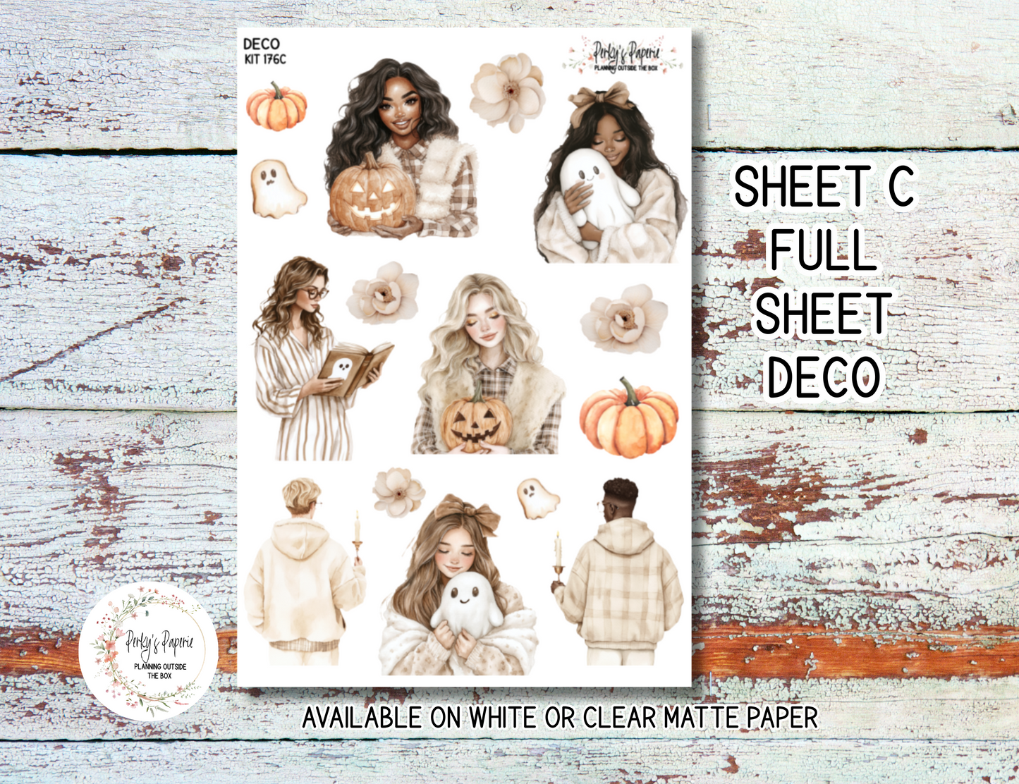 Sweet Halloween Sticker Sheets # 176 – Halloween Planner Stickers