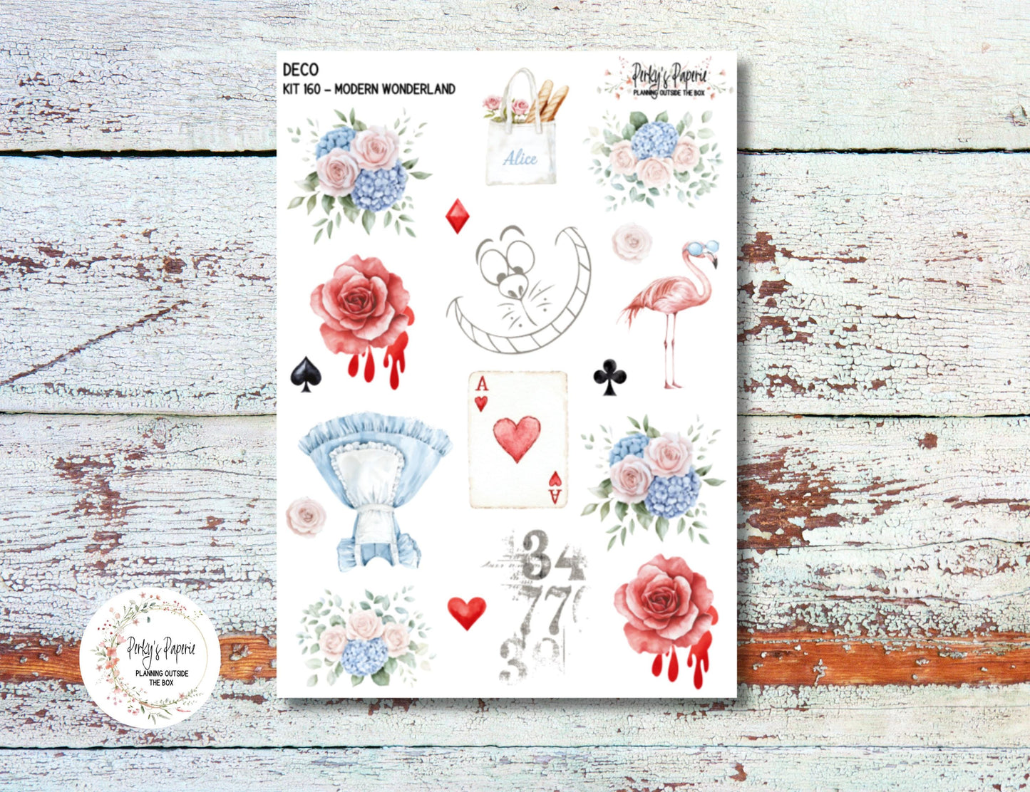 Full Sheet Deco Planner Stickers Kit 160 Modern Wonderland, EC, HP, Hobonichi, Makselife, Take a Note and Hemlock & Oak
