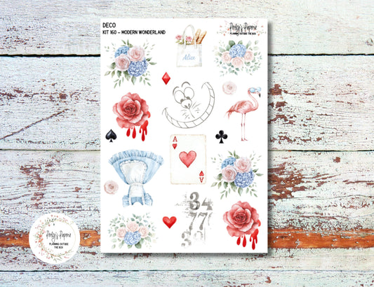 Full Sheet Deco Planner Stickers Kit 160 Modern Wonderland, EC, HP, Hobonichi, Makselife, Take a Note and Hemlock & Oak