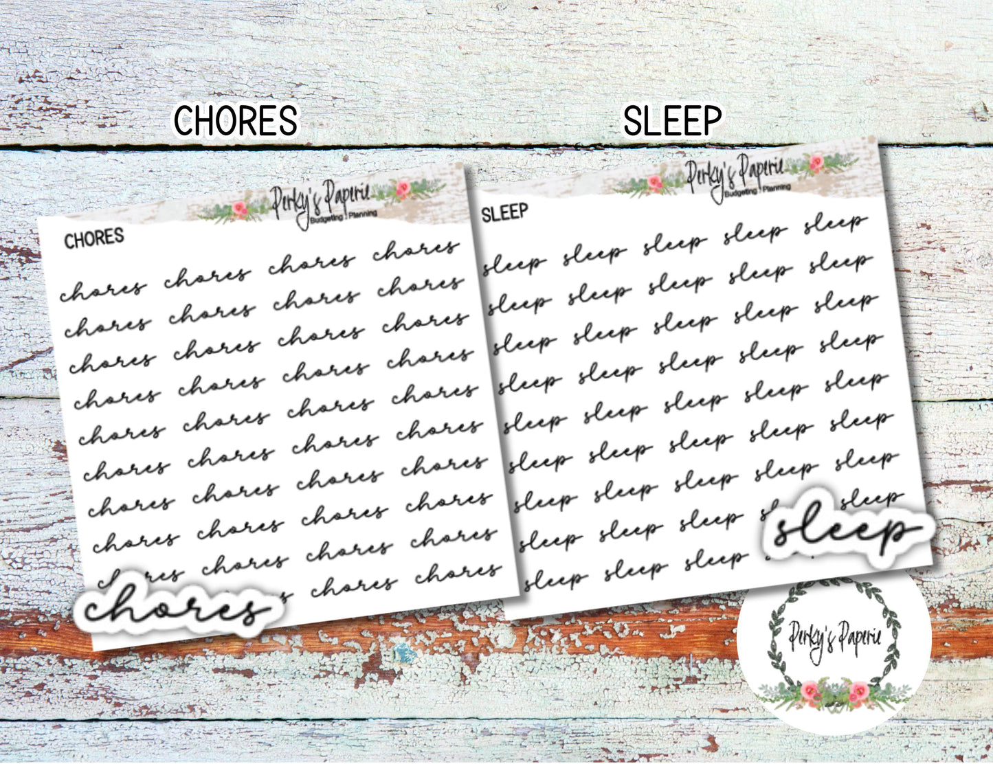 Mini Script Planner Stickers on Transparent Paper for Functional Planning, Script Stickers, Tiny Script Stickers
