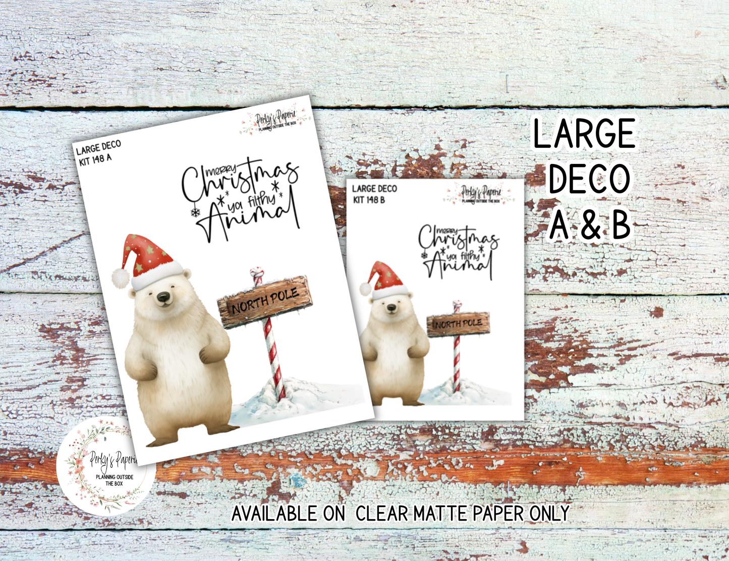 Polar Bear Christmas Sticker Kit 148 | Cozy Winter Planner Stickers | Cute Holiday Polar Bears | Decorative Journal Stickers for Any Planner