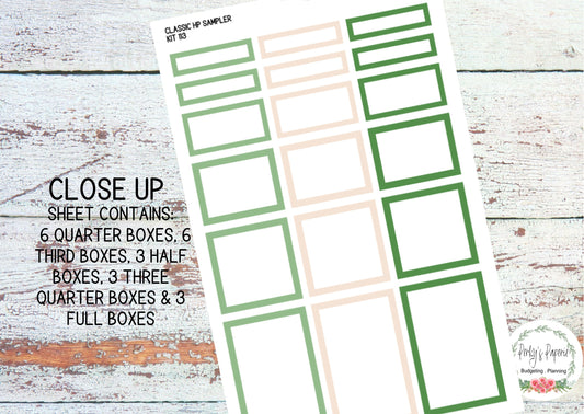 Classic HP Sampler Kit 113 St Patricks Day | Functional Planner Stickers | Budget Boxes | Planner Box Stickers | EC | Makselife