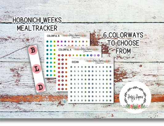 Hobonichi Weeks Meal Tracker Planner Stickers, Breakfast, Lunch and Dinner Tracker, Health and Wellness Stickers, Meal Plan, Macro Tracker
