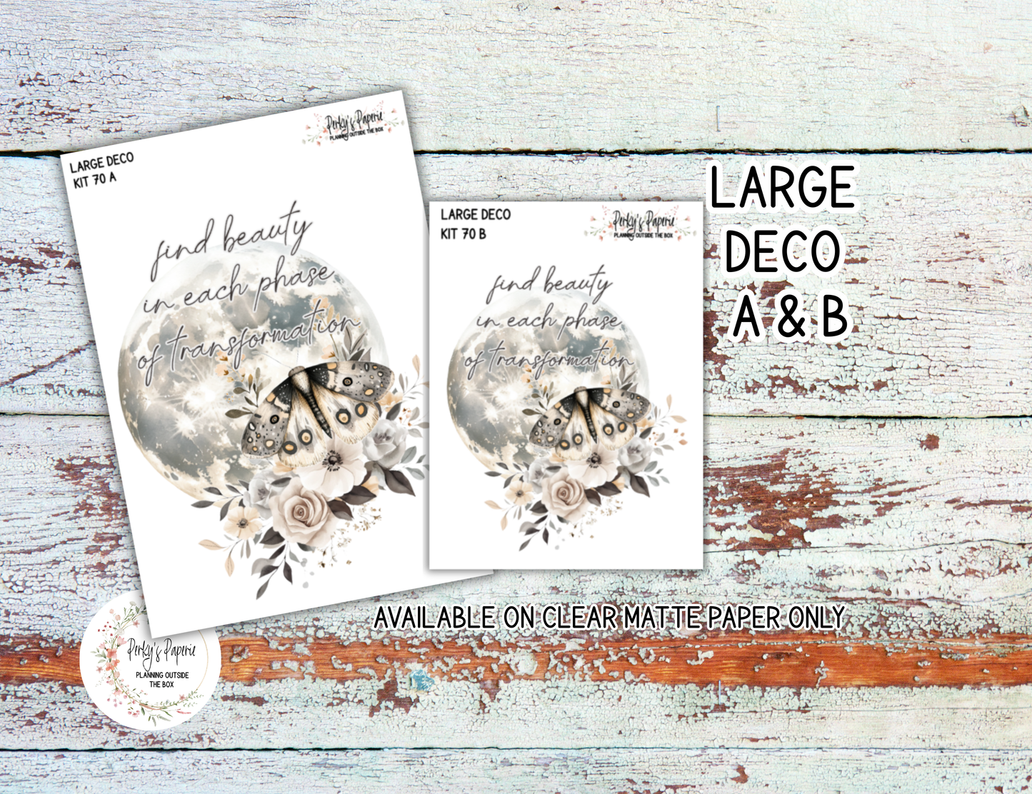 Boho Luna Moth and Florals #70 – Neutral  Planner Stickers Micro Kit