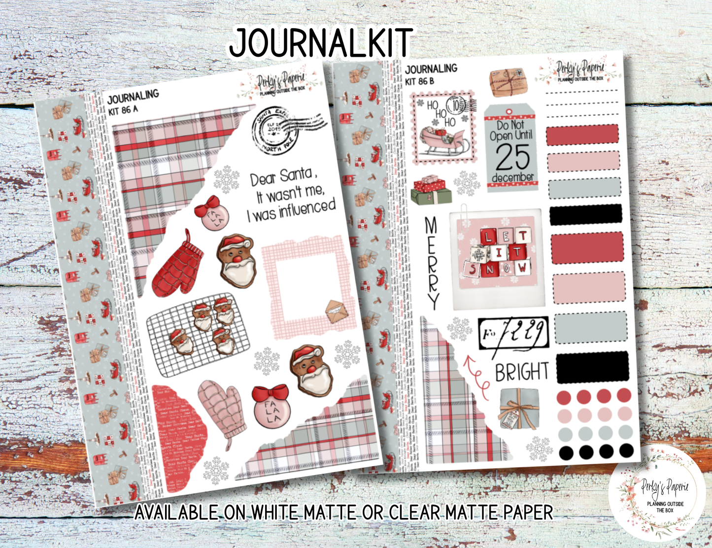 Santa’s Christmas Letters Decorative Planner Stickers | Holiday Deco Sticker Sheets for Journals & Planners |  Dear Santa Christmas Kit #86