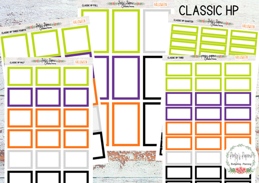 Halloween Classic HP Colorful Planner Boxes |  Colorful Boxes | Functional Planner Stickers | Budget Boxes | Planner Boxes