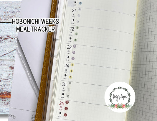 Hobonichi Weeks Meal Tracker Planner Stickers, Breakfast, Lunch and Dinner Tracker, Health and Wellness Stickers, Meal Plan, Macro Tracker