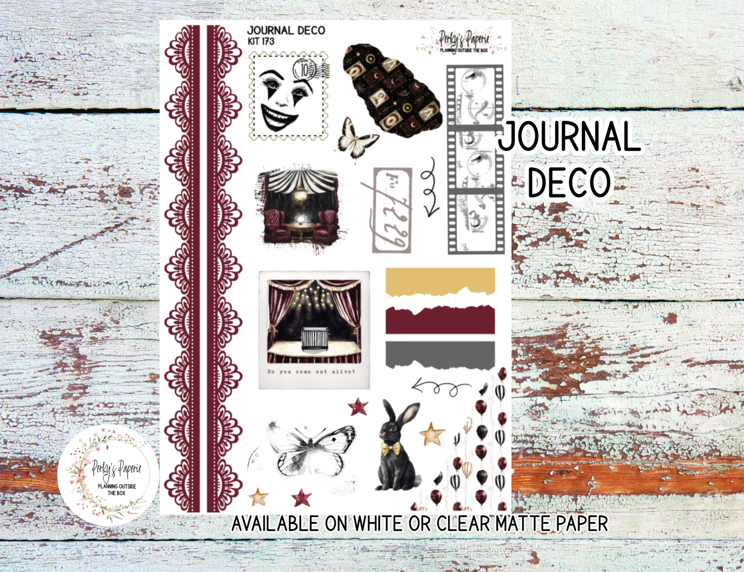 Sinister Carnival Sticker Sheets # 173 – Halloween Planner Stickers