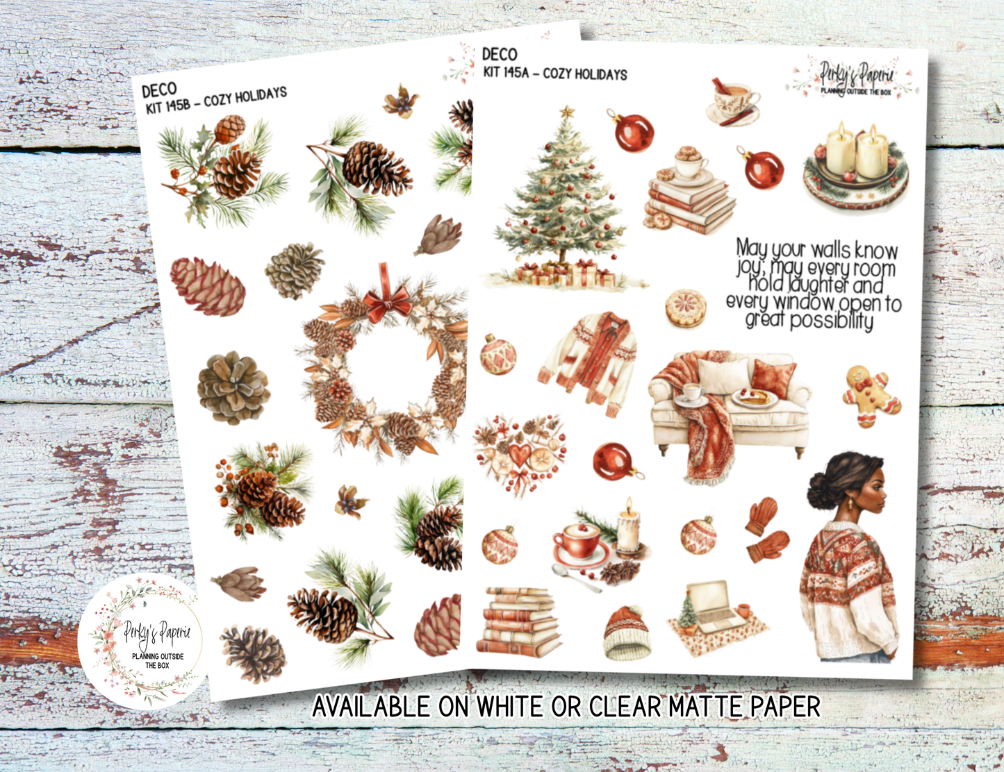 Cozy Holidays Journaling Sticker Collection | Winter & Christmas Planner Stickers | Hygge Holiday Aesthetic Stickers for Creative Journaling, Scrapbooking & Paper Planning